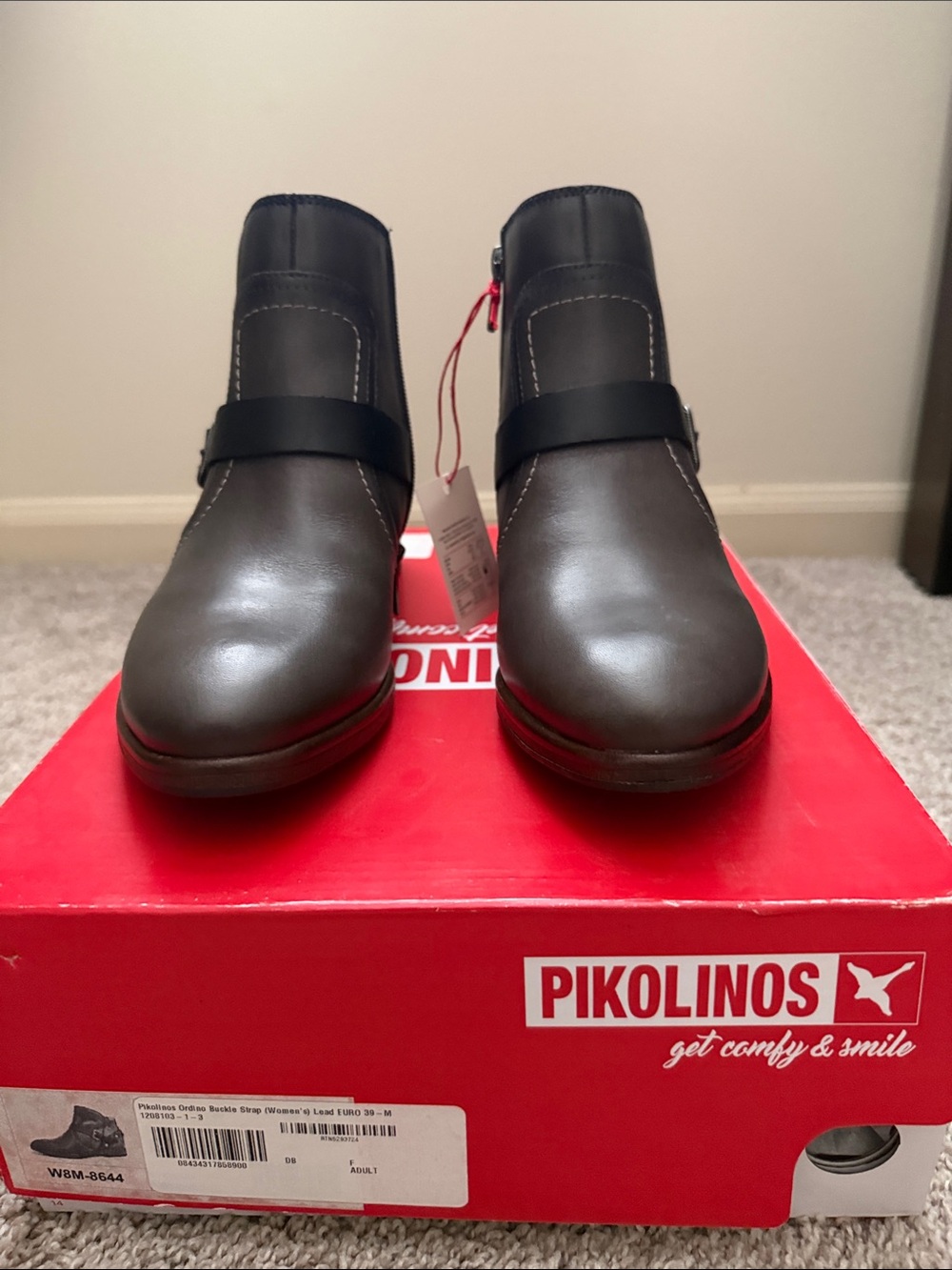Pikolinos Women's Brown Leather Ankle Boots - Comfort Strap